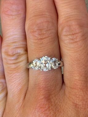 Clear Triple Stone Ring | CZ | Size 8.5
